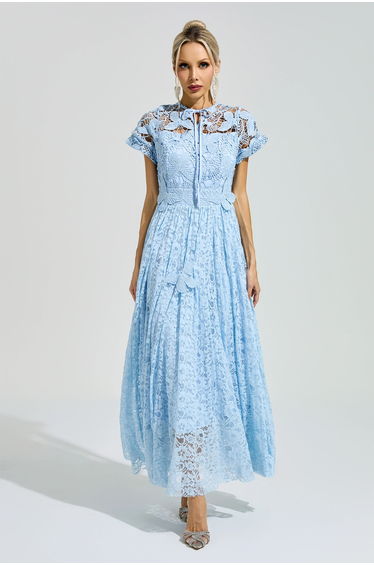 Hawking Blue Lace Floral Dress