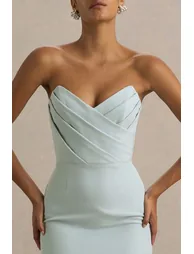 فستان ماكسي مزموم لون أزرق - 4