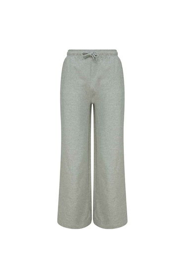 SF Womens/Ladies Sustainable Wide Leg Jogging Bottoms - Heather Grey