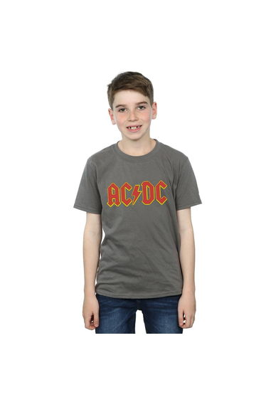 AC/DC Boys Logo Cotton T-Shirt - Charcoal