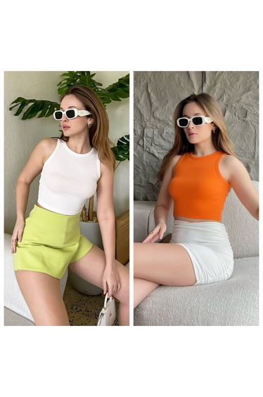 Women's Ribbed Camisole Double Blouse