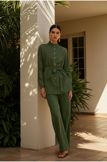 Two-Piece Set - Khaki - Relaxed fit