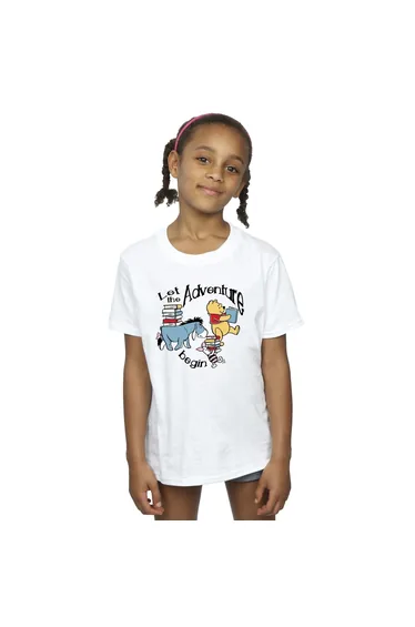 Winnie the Pooh Girls Let The Adventure Begin Cotton T-Shirt - White