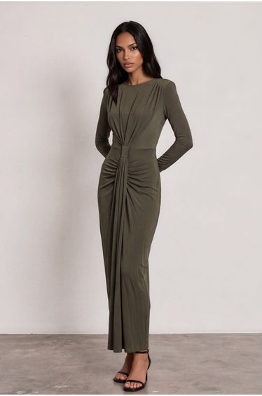 TFNC Kaya Khaki Maxi Dress