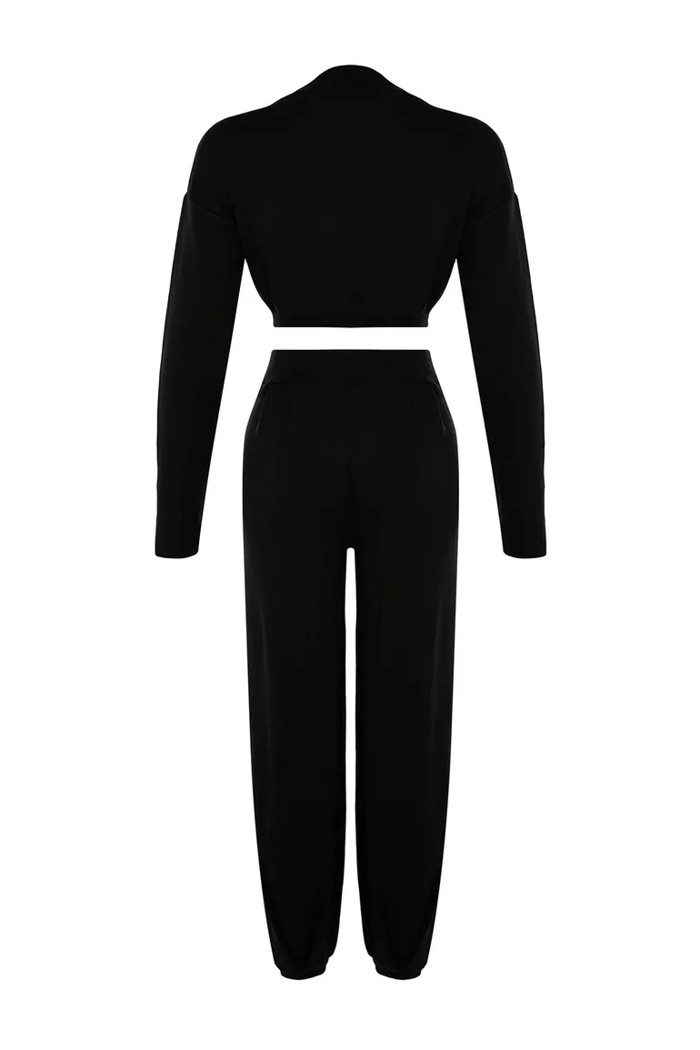 طقم قطعتين لون أسود  - 7