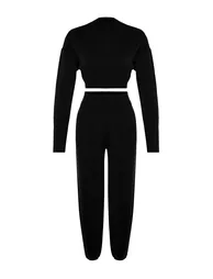 طقم قطعتين لون أسود  - 5