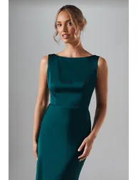 فستان ساتان بدون أكمام - 3