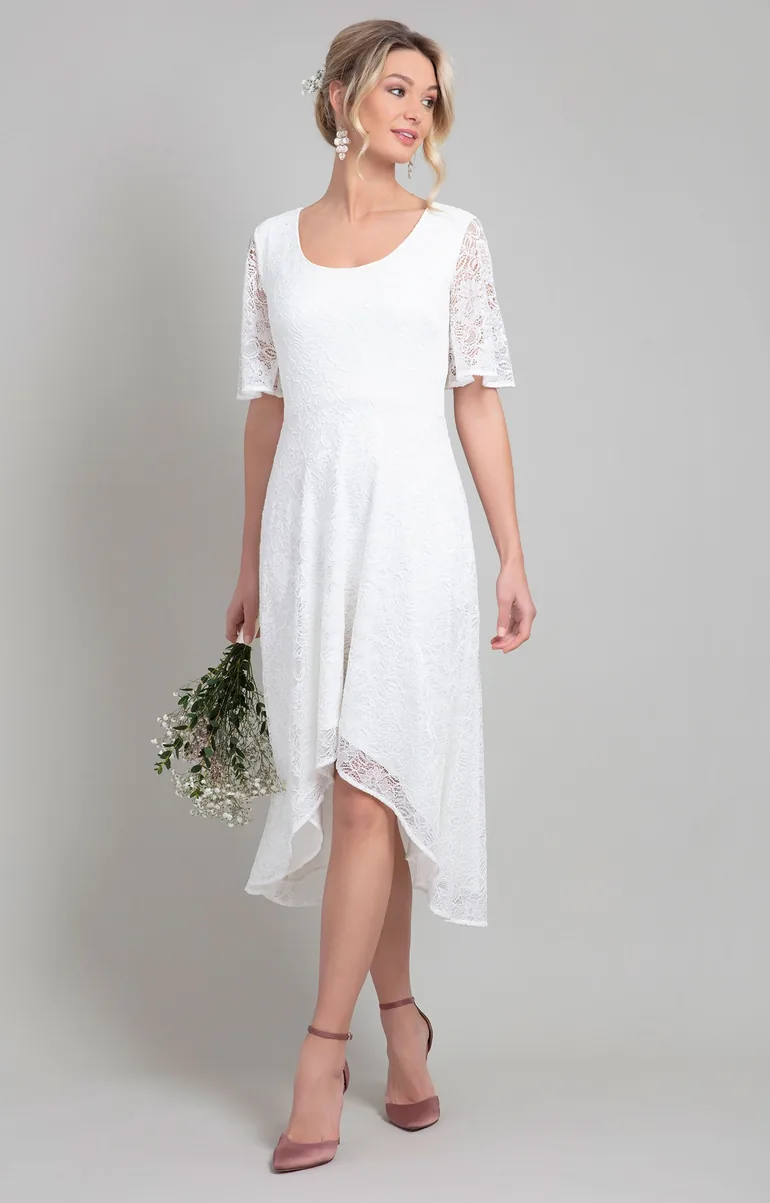 Alie Street White A-Line Midaxi Bridal Dress - 1