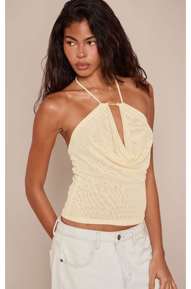 Lemon Mesh Bead Trim Top