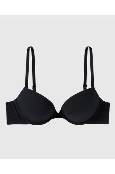 Cotton Push Up Bra in Black