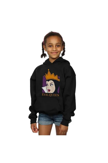 Snow White And The Seven Dwarfs Girls Evil Queen Head Cotton Hoodie - Black