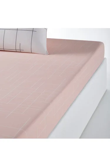 شرشف سرير قطن بحواف مطاطية بطبعة