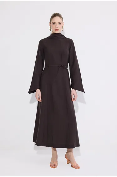 SHAWL COLLAR CUPRA DRESS