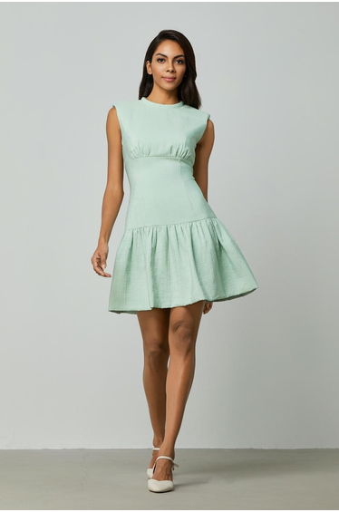 Ruffle Charm Corset Midi Dress