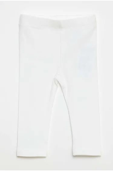 Plain Long Leggings WHITE
