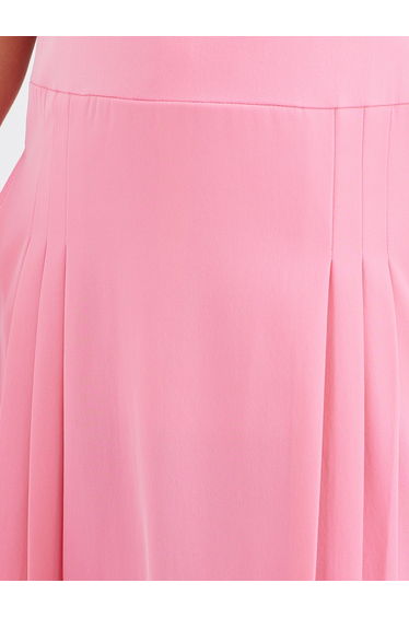 Girls Pink Fold Pleat Detail Pinafore Dress