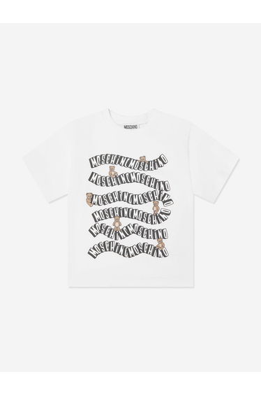 Moschino Kids Teddy Bear Logo T-Shirt in White