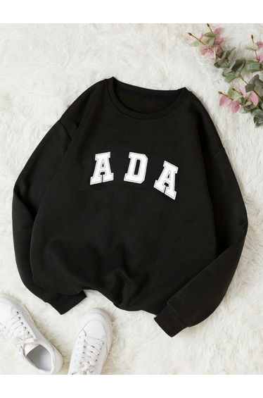 Girls Letter Print Long Sleeve Sweatshirt