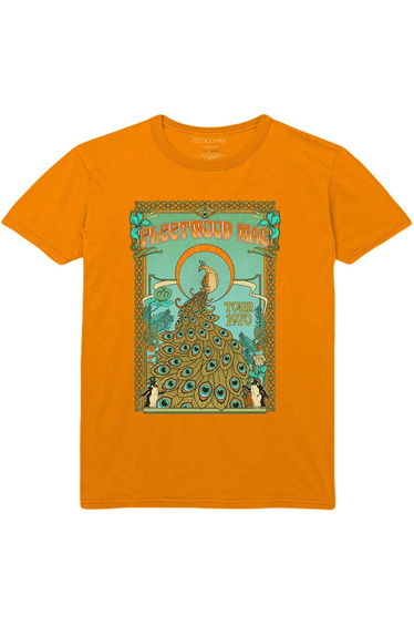 Fleetwood Mac Unisex Adult Peacock Cotton T-Shirt - Orange