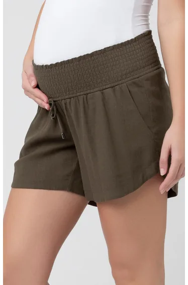 شورت كتان مزموم - للحوامل