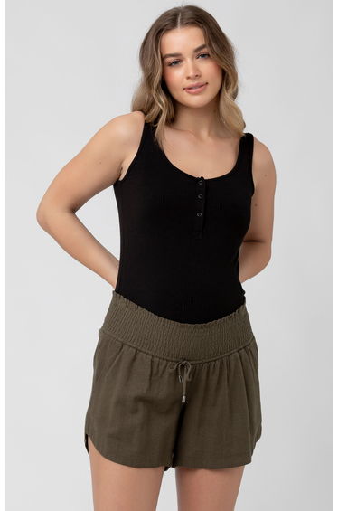 Byron Shirred Linen Maternity Short