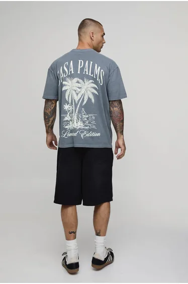 شورت  بوهو مان أسود بقصة عريضة