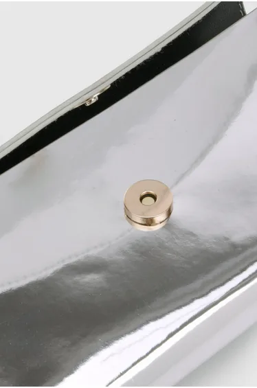 حقيبة كلتش بطيات - فضي