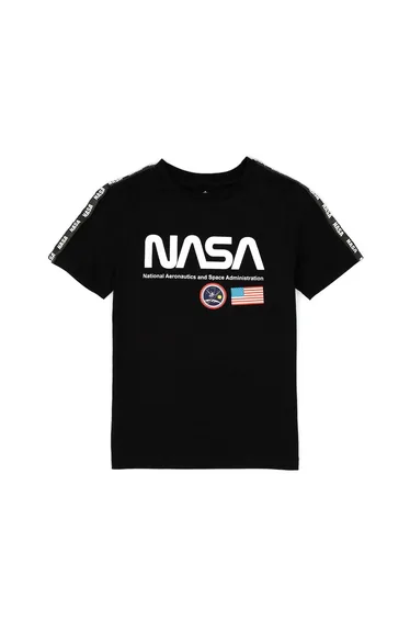 NASA Childrens/Kids Logo T-Shirt - Black/White