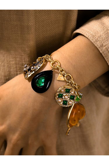 Multi Teardrop Heart Shaped Charm Bracelet