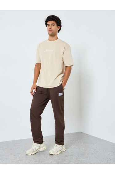 Men Slim Fit Terry Paneled Elasticated Joggers