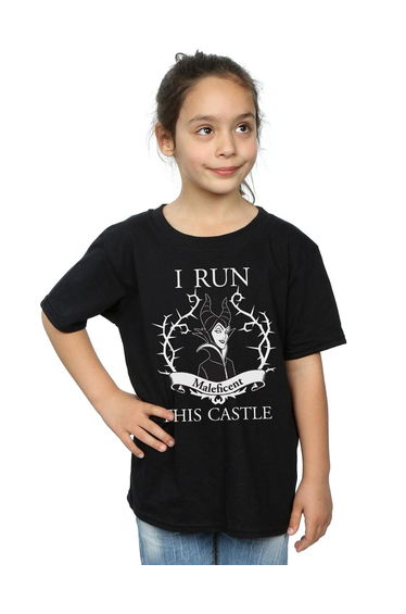 Maleficent Girls I Run This Castle Cotton T-Shirt - Black