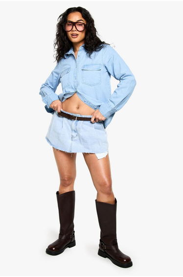 Chambray Denim Long Sleeve Shirt