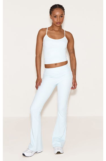 Petite Blue Sculpt Contrast Detail Yoga Pants