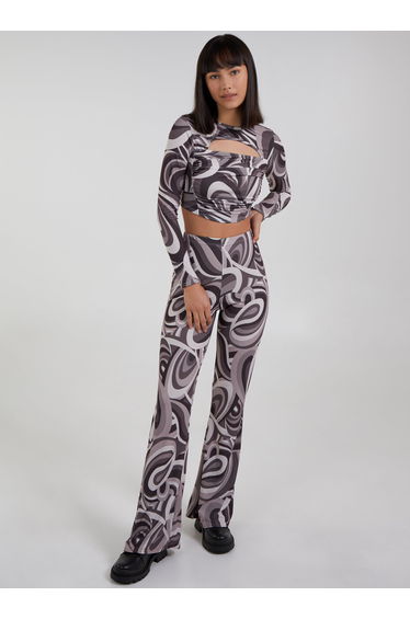 RELIEF - Swirl Print Cut Out Top