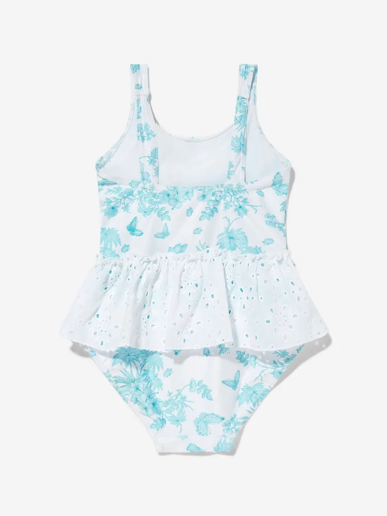 Girls Butterlies Swimsuit in Blue - 1