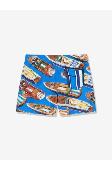 Dolce & Gabbana Baby Boys Motorboat Swim Shorts in Blue