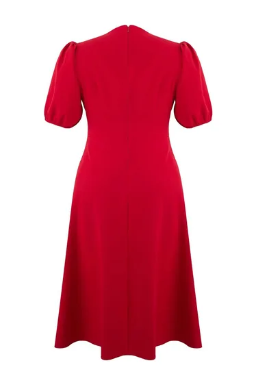 فستان ترينديول كيرف أحمر ميدي