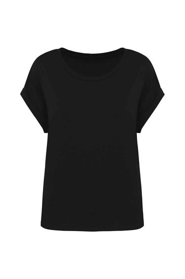 Native Spirit Womens/Ladies Roll Sleeve T-Shirt - Black