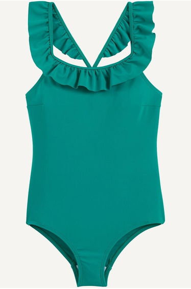 Ruffled Neckline Swimsuit