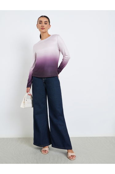 Women Ombre Look Long Sleeve T-Shirt