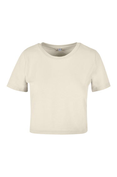 Build Your Brand Womens/Ladies Crop Top - White Sand