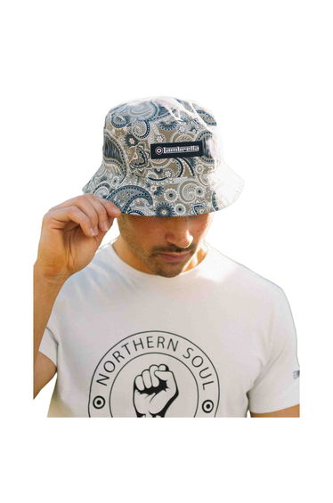 Lambretta Paisley Bucket Hat - Khaki Green/Navy