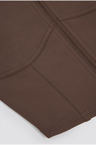 Soft Active Zip-Up Cropped Jacket in Cocoa product thumbnail 4