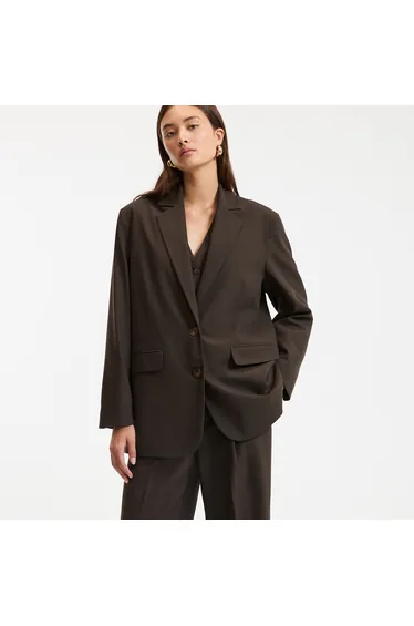 ClÃ©andre Signature Long Loose-Fitting Oversized Blazer