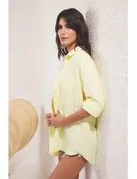 Yellow Woven Beach Shirt - 1