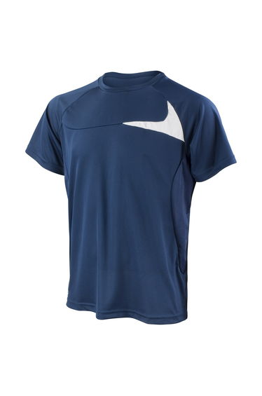Spiro Mens Dash Training T-Shirt - Navy/White