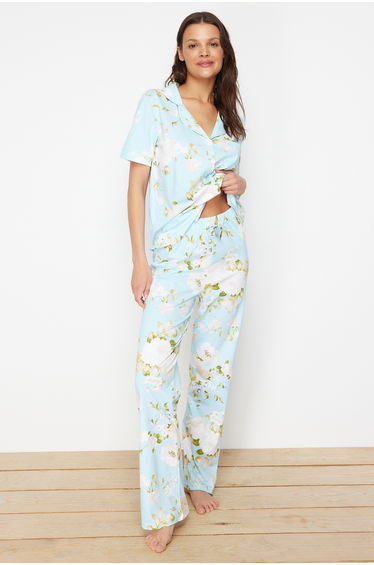 Pajama Set - Blue - Floral