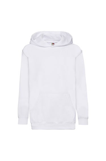 Fruit Of The Loom Childrens Unisex Hooded Sweatshirt / Hoodie - White
