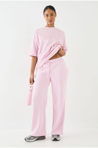 DSGN Studio Self Fabric Applique Straight Leg Jogger - pink