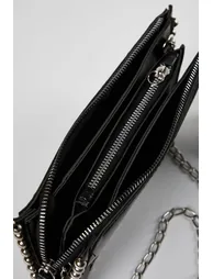 Black Studded Crossbody Women's Wallet Bag - 1